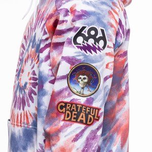 686 MEN'S GRATEFUL DEAD TIE DYE BONDED FLEECE PULLOVER HOODY NWT